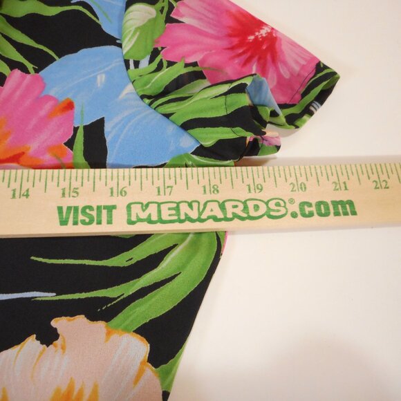 Emma James Tropical Shirt Dress Multicolor size 6P Petite Floral Short Sleeve - Picture 6 of 13